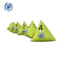 Custom PVC Water Event Triangle Marker Swim Inflatable Triathlon Floating Buoy Yellow For Racing Marks