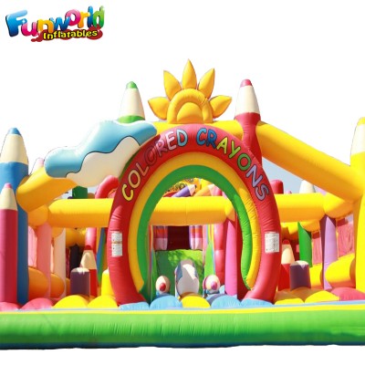 Giant outdoor integrated crayons anime amusement inflatable theme park