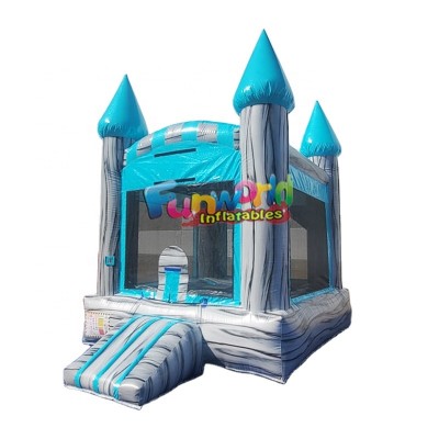 11 by 11 feet Grey marble Inflatable games bounce house Jump Castle for kids fun