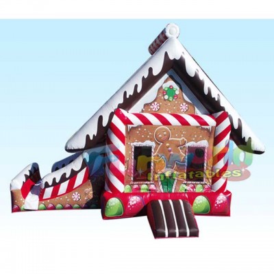 Customized inflatable gingerbread house inflatable Christmas bouncer wholesale