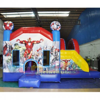 Combo jumping castle superman inflatable bounce house for wholesale